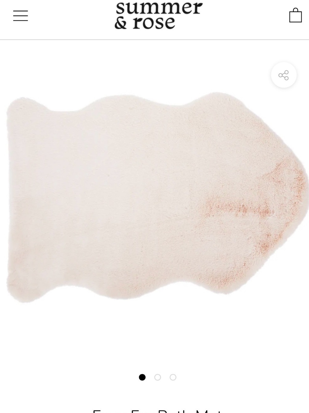 Summer & Rose Light Pink Faux Fur Mat / Accent Rug / Bath Mat – NWT Sealed